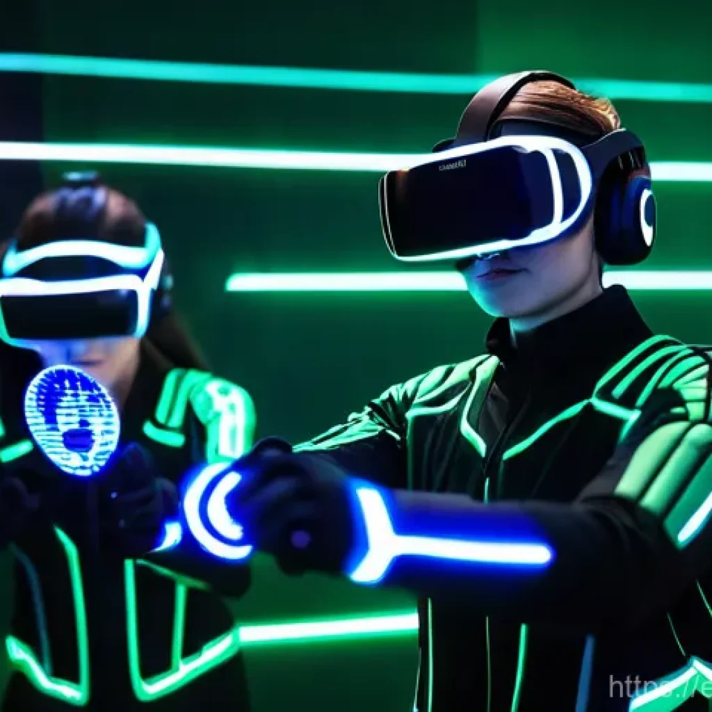 햅틱 인터페이스와 고객 충성도 관계 - **Prompt 1: Immersive Gaming with Haptic Feedback**
"A young adult, male or female, mid-20s, int...
